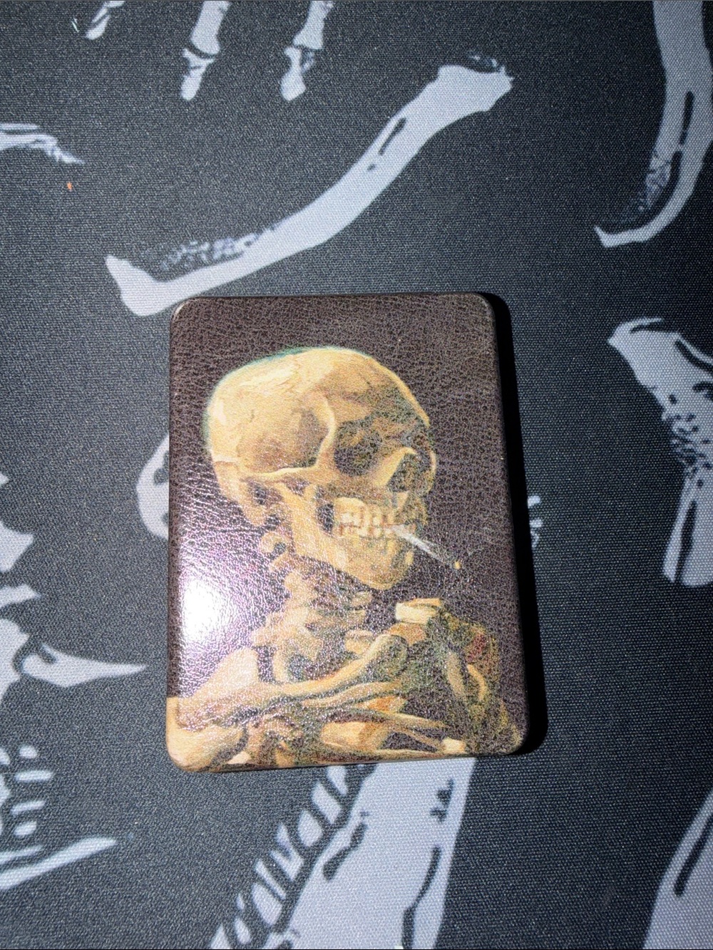 Skeleton Art Pocket Mirror - Vintage Skull Design